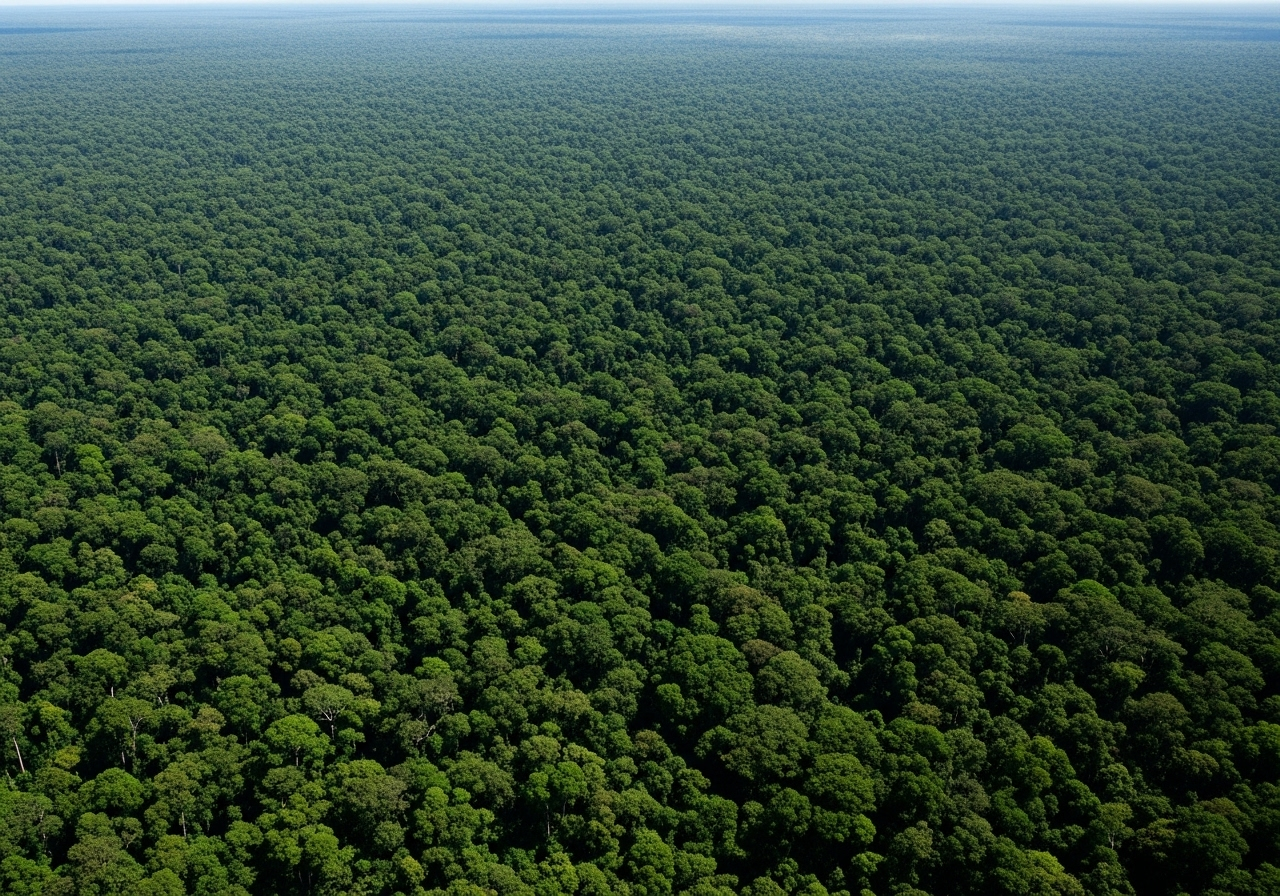 Deep Canopy Dense forest canopy from aerial satellite view